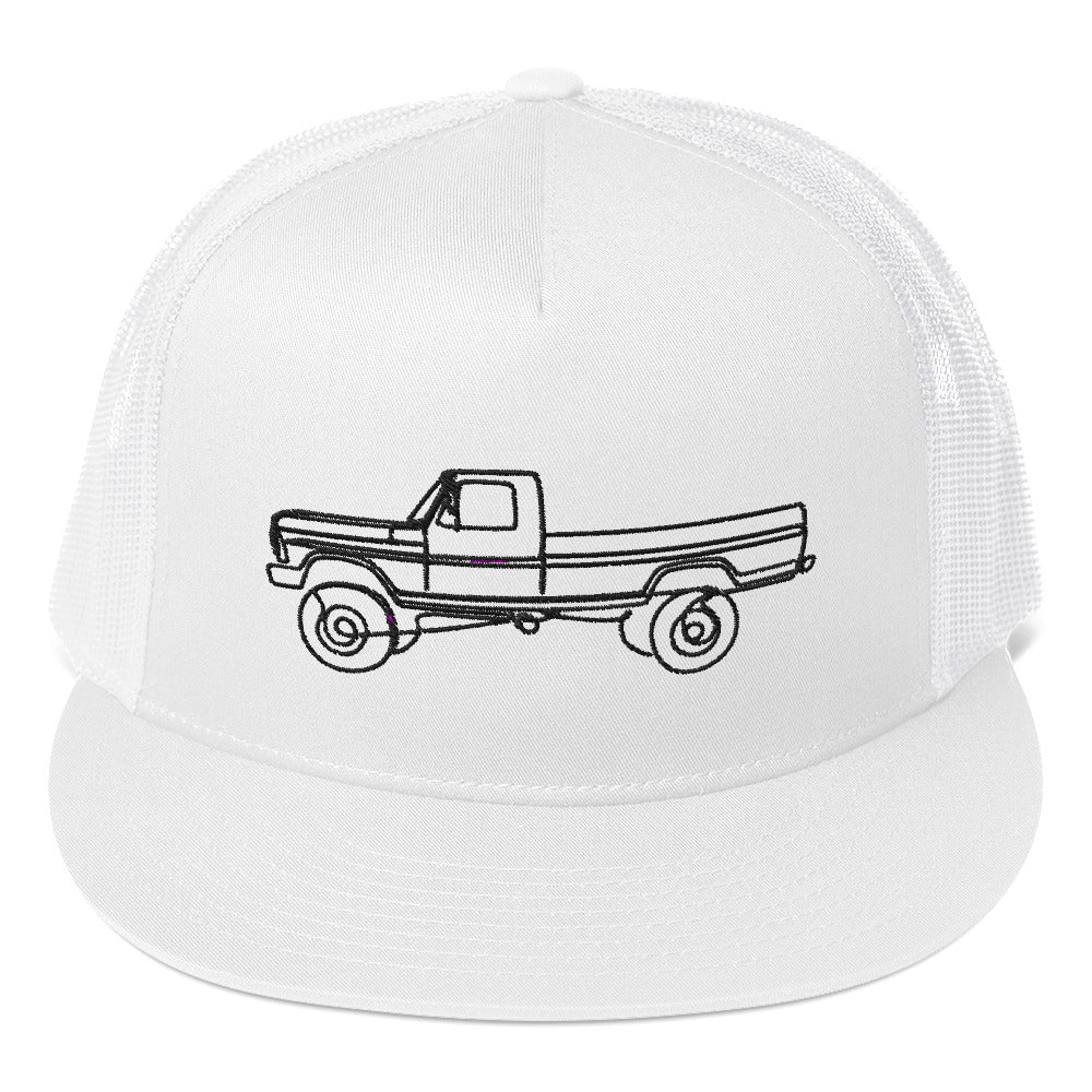 Single Cab Highboy Trucker Hat : Single Line Design - BodyByHighboy Ford F250 Highboy Bumpside Dentside