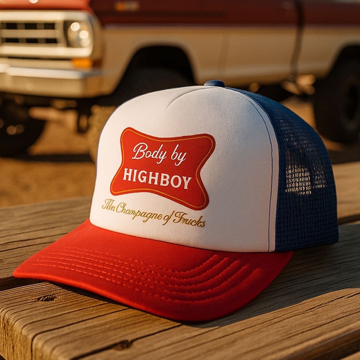 "Champagne Of Trucks" Foam Trucker Hat