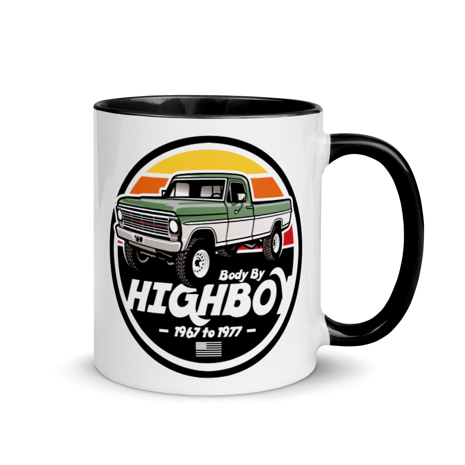 1969 / Green & White / Highboy Mug - BodyByHighboy Ford F250 Highboy Bumpside Dentside