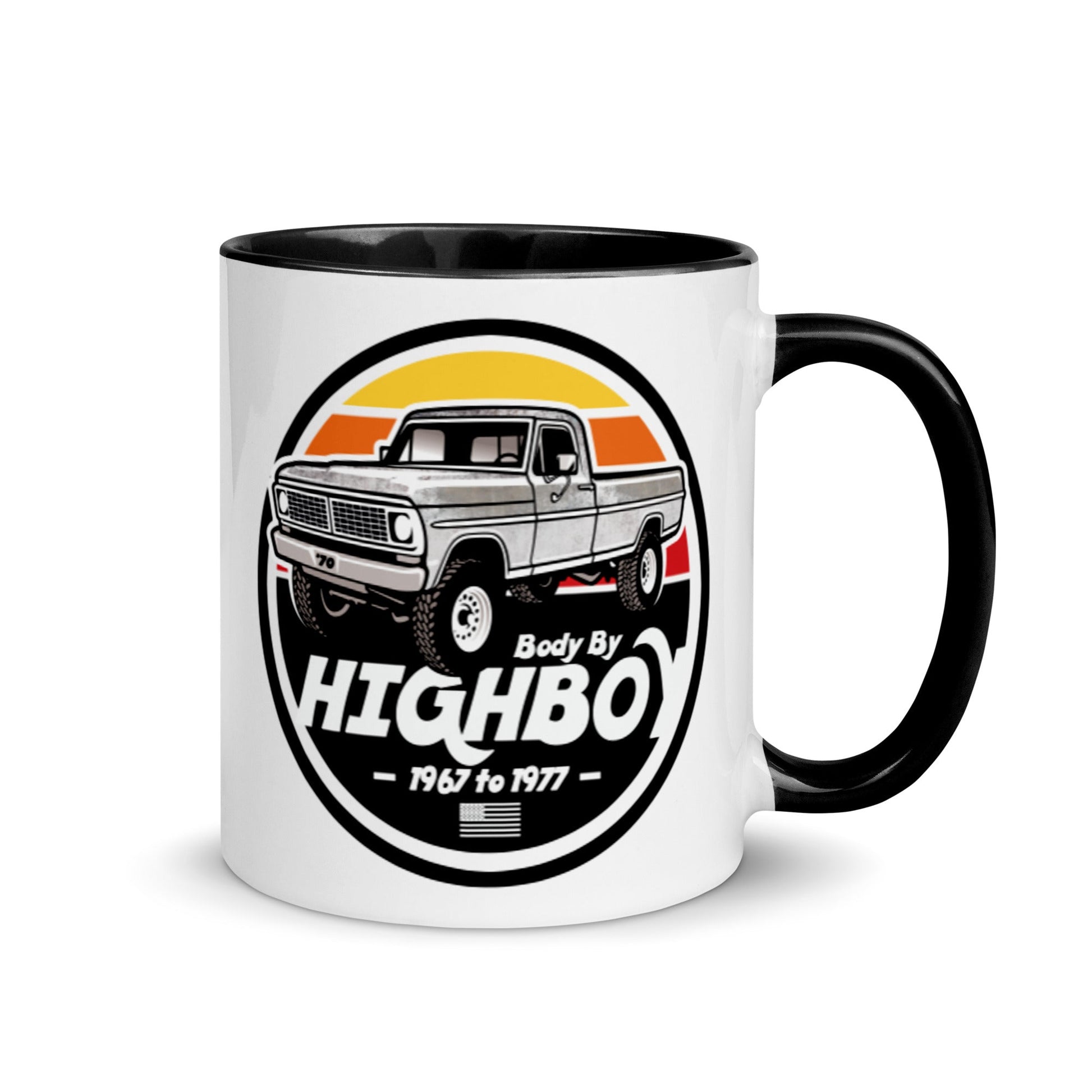 1970 / White + Patina / Highboy Mug - BodyByHighboy Ford F250 Highboy Bumpside Dentside