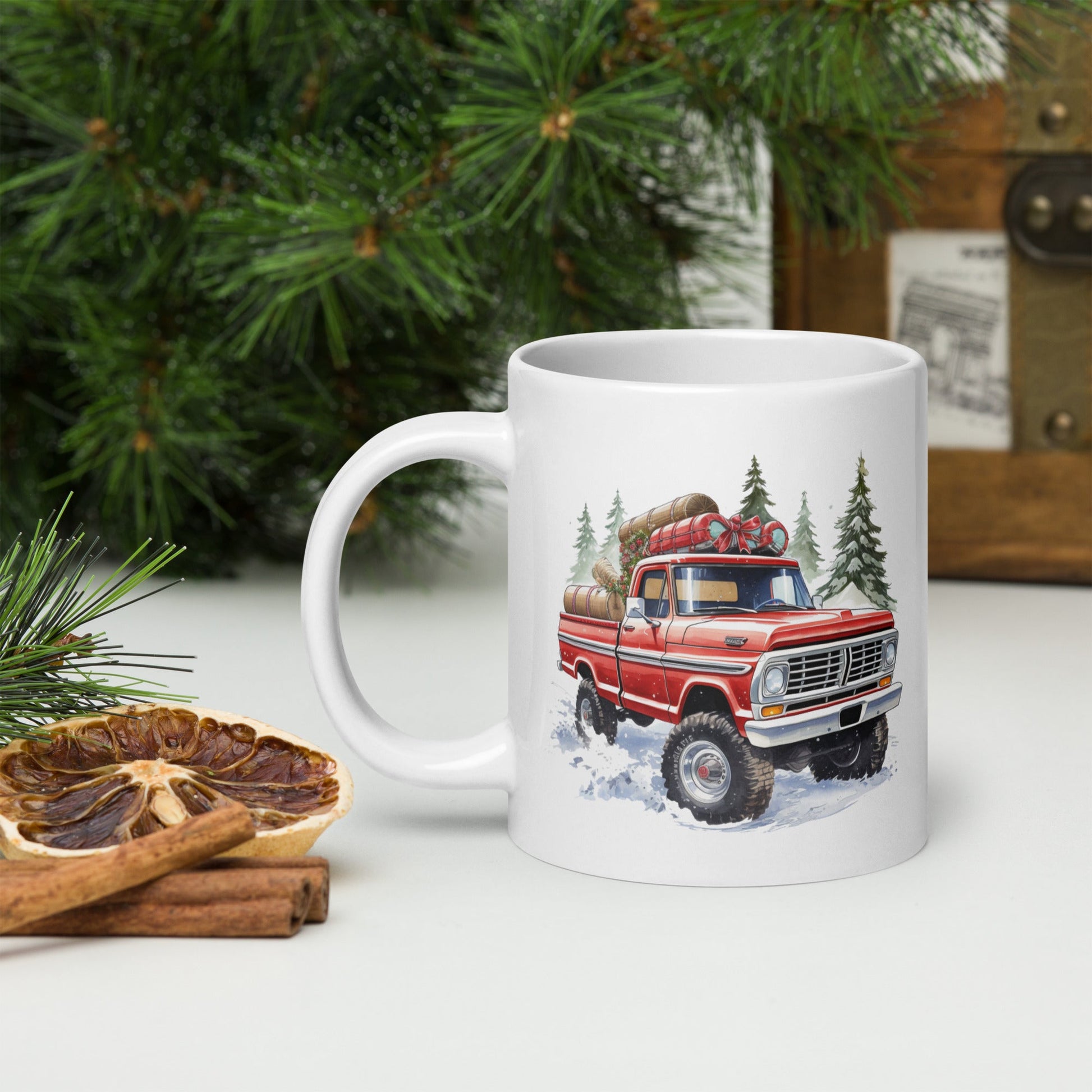 Body By Highboy 2023 Christmas Mug - BodyByHighboy Ford F250 Highboy Bumpside Dentside