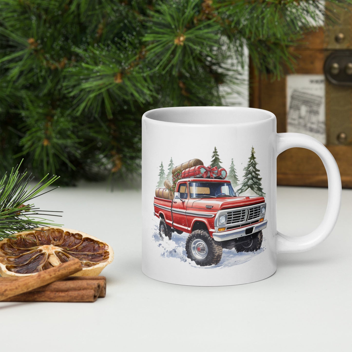 Body By Highboy 2023 Christmas Mug - BodyByHighboy Ford F250 Highboy Bumpside Dentside