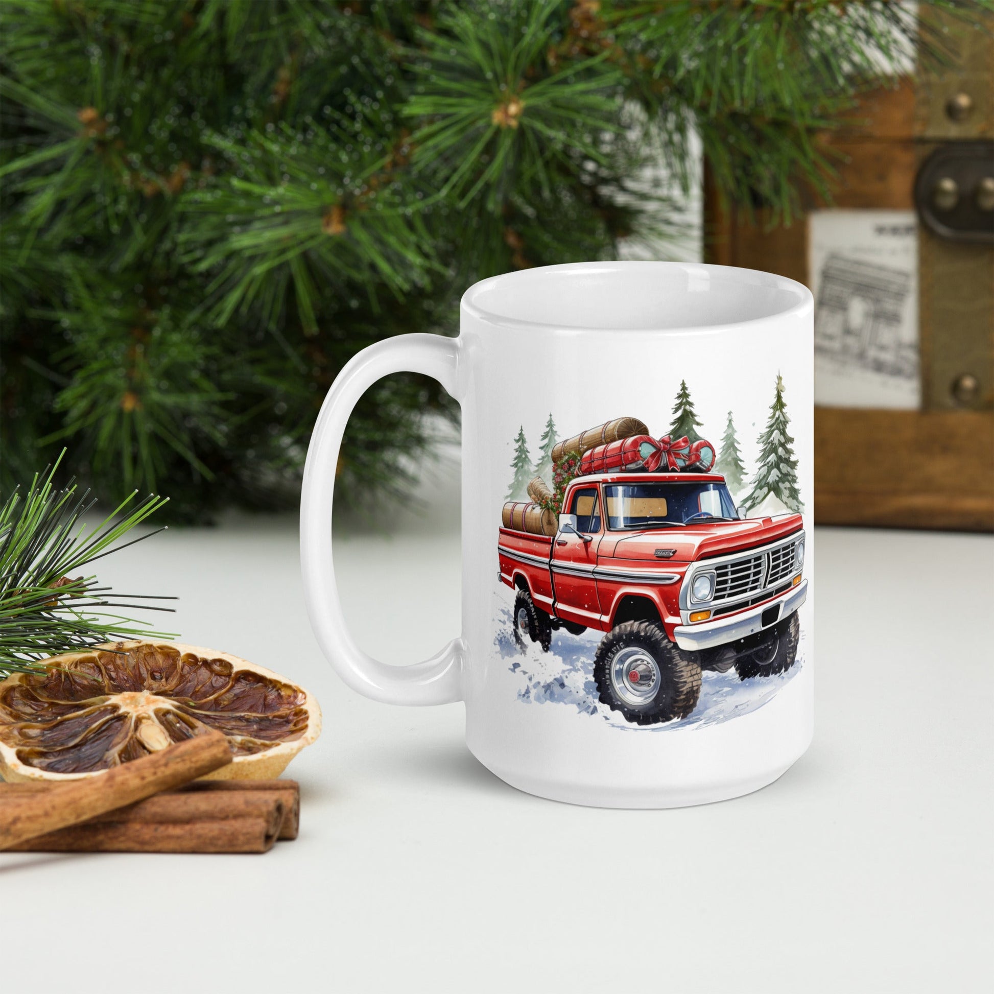 Body By Highboy 2023 Christmas Mug - BodyByHighboy Ford F250 Highboy Bumpside Dentside