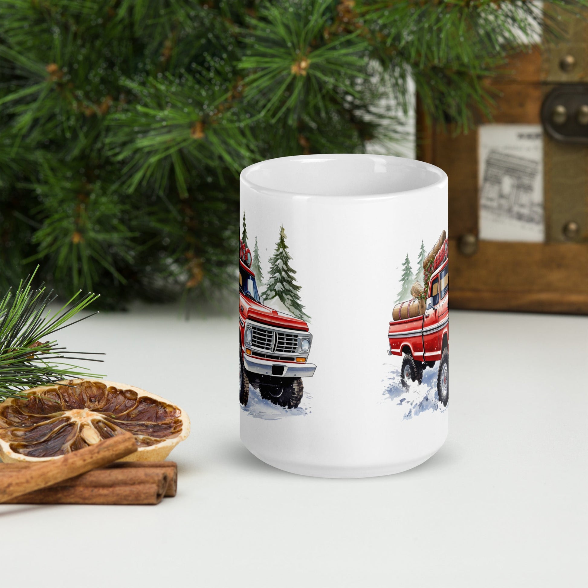 Body By Highboy 2023 Christmas Mug - BodyByHighboy Ford F250 Highboy Bumpside Dentside