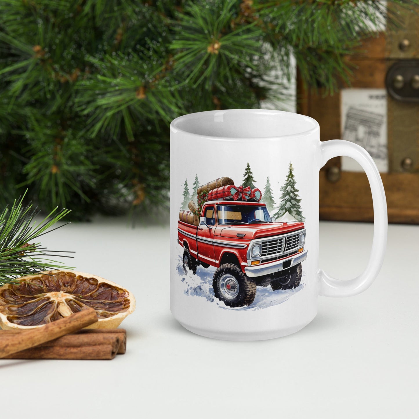 Body By Highboy 2023 Christmas Mug - BodyByHighboy Ford F250 Highboy Bumpside Dentside