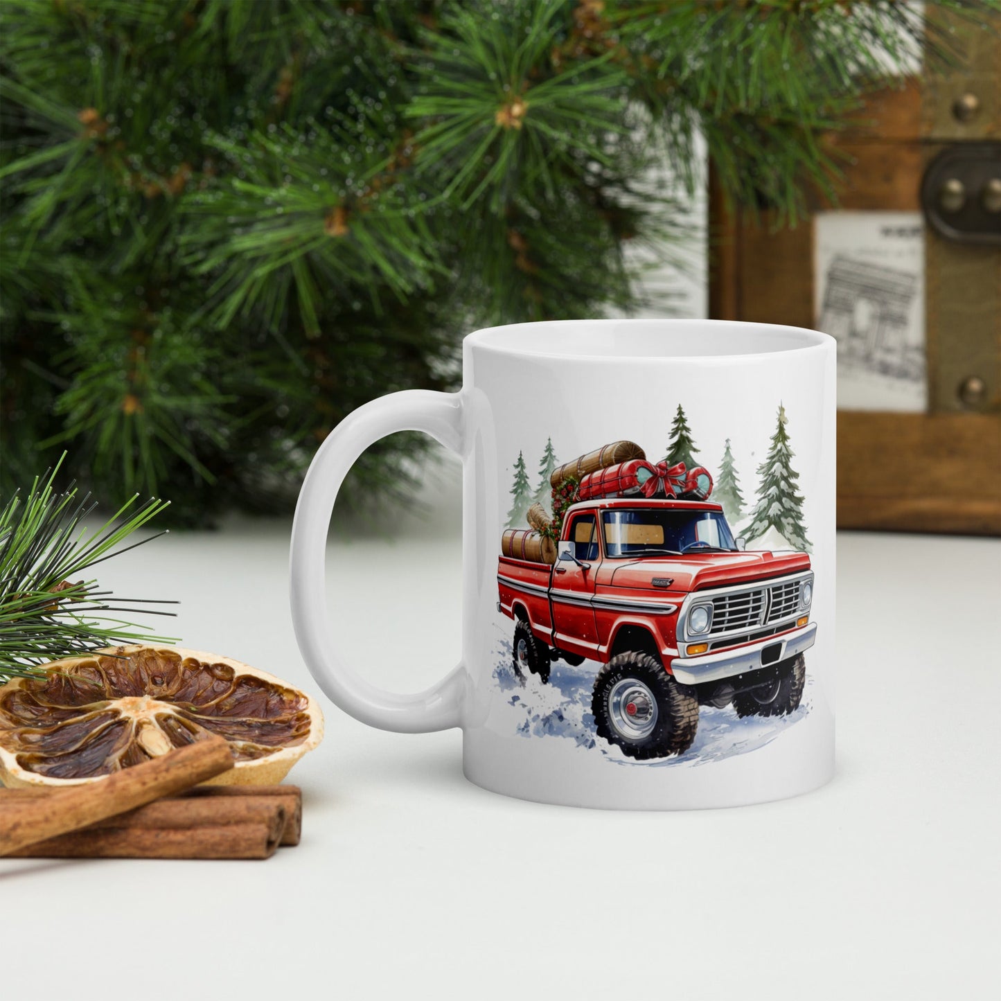 Body By Highboy 2023 Christmas Mug - BodyByHighboy Ford F250 Highboy Bumpside Dentside