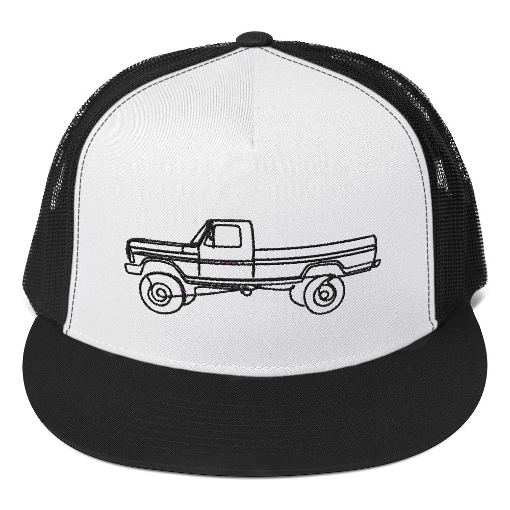 Single Cab Highboy Trucker Hat : Single Line Design - BodyByHighboy Ford F250 Highboy Bumpside Dentside