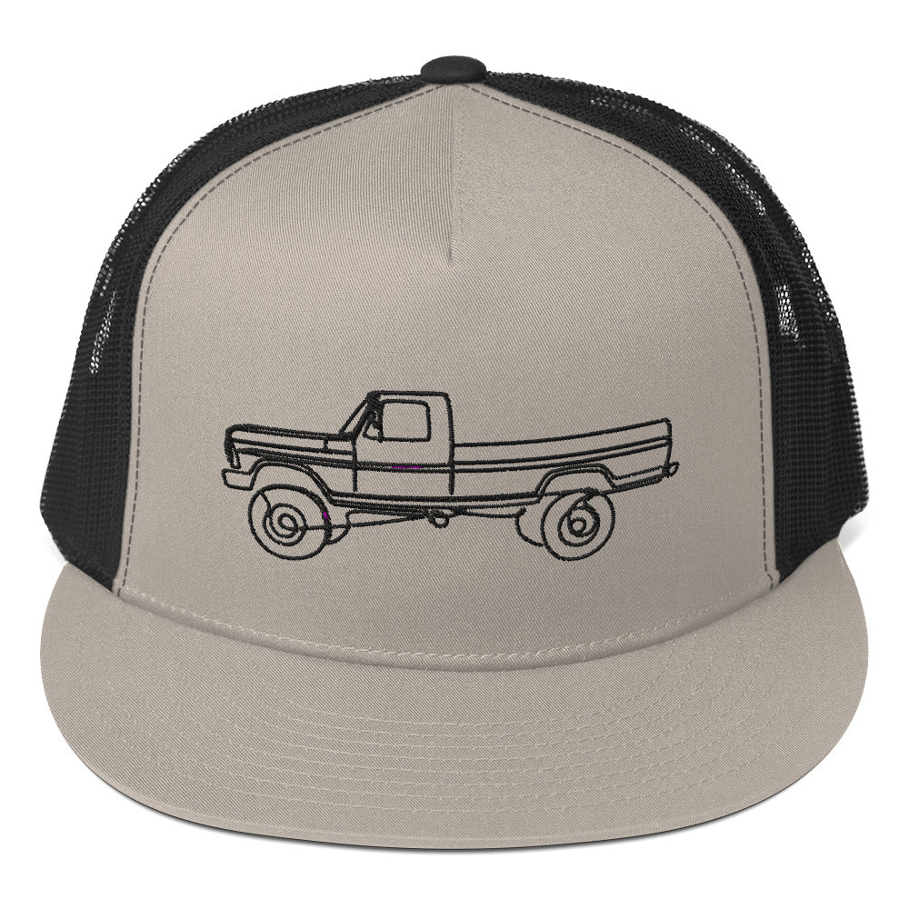 Single Cab Highboy Trucker Hat : Single Line Design - BodyByHighboy Ford F250 Highboy Bumpside Dentside