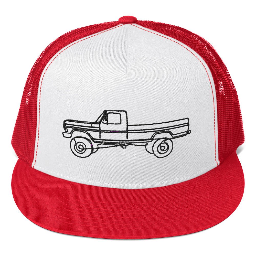 Single Cab Highboy Trucker Hat : Single Line Design - BodyByHighboy Ford F250 Highboy Bumpside Dentside