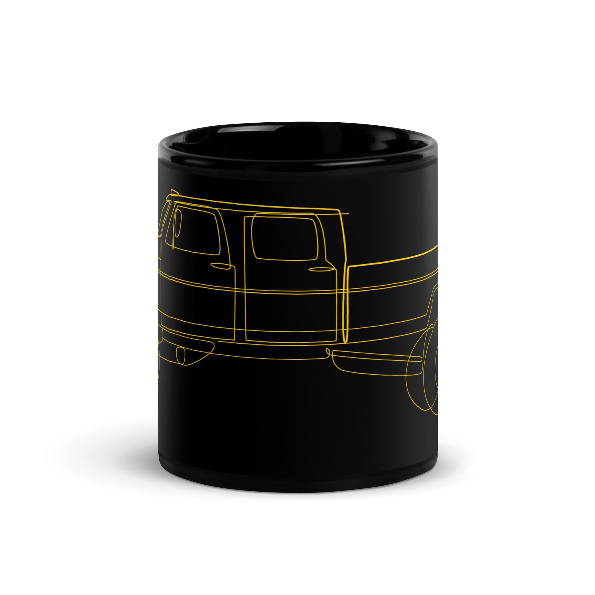 Single Line / Dual Cab Highboy Truck Black Mug - BodyByHighboy Ford F250 Highboy Bumpside Dentside