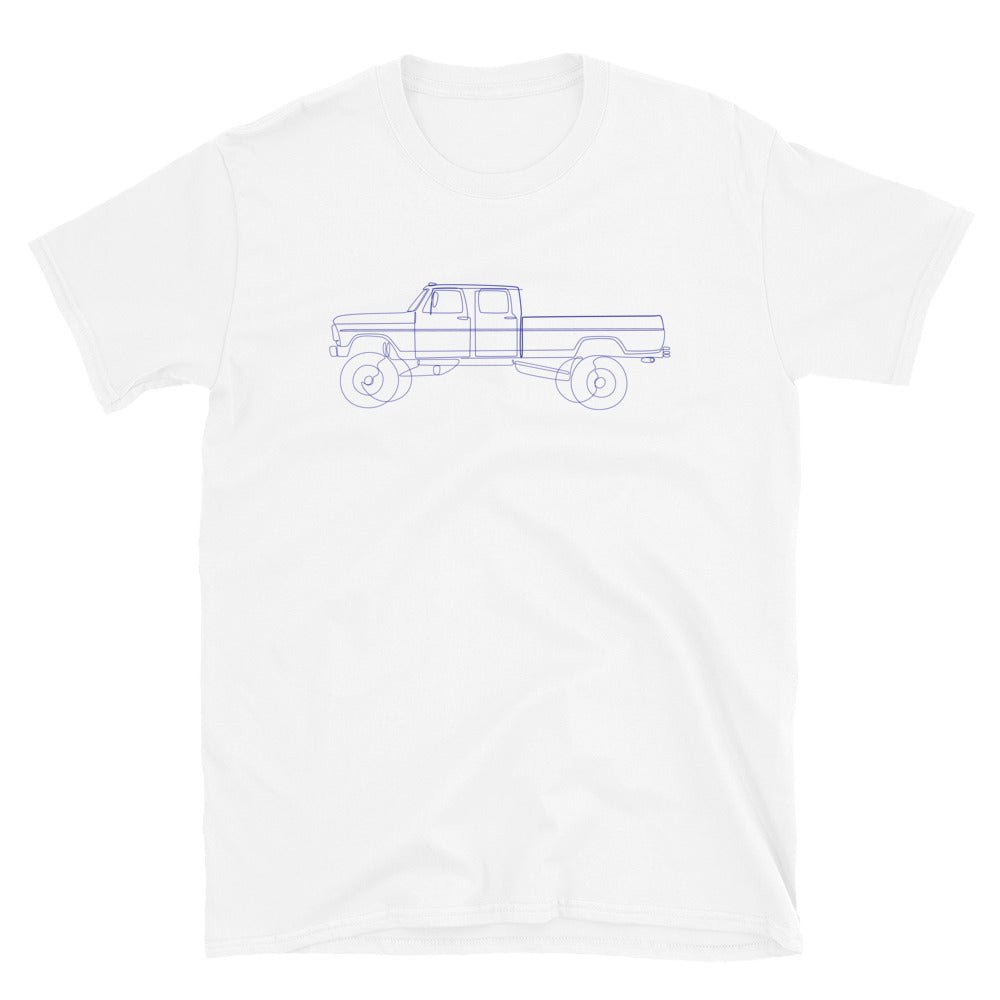 Single Line / Dual Cab Highboy Truck T-Shirt - BodyByHighboy Ford F250 Highboy Bumpside Dentside