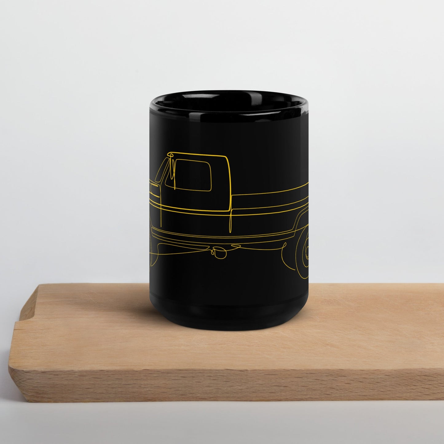 Single Line / Single Cab Highboy Truck Black Mug - BodyByHighboy Ford F250 Highboy Bumpside Dentside