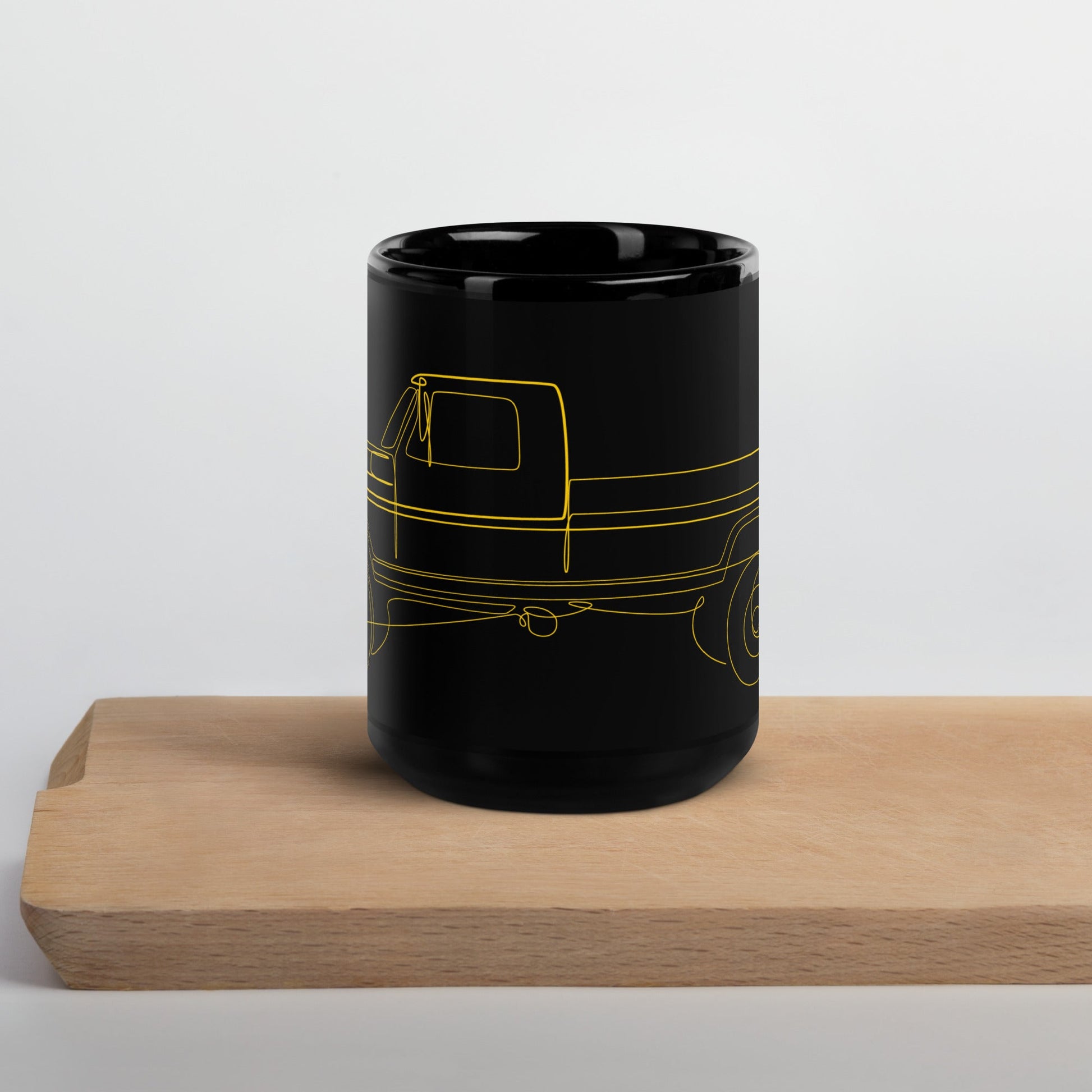 Single Line / Single Cab Highboy Truck Black Mug - BodyByHighboy Ford F250 Highboy Bumpside Dentside