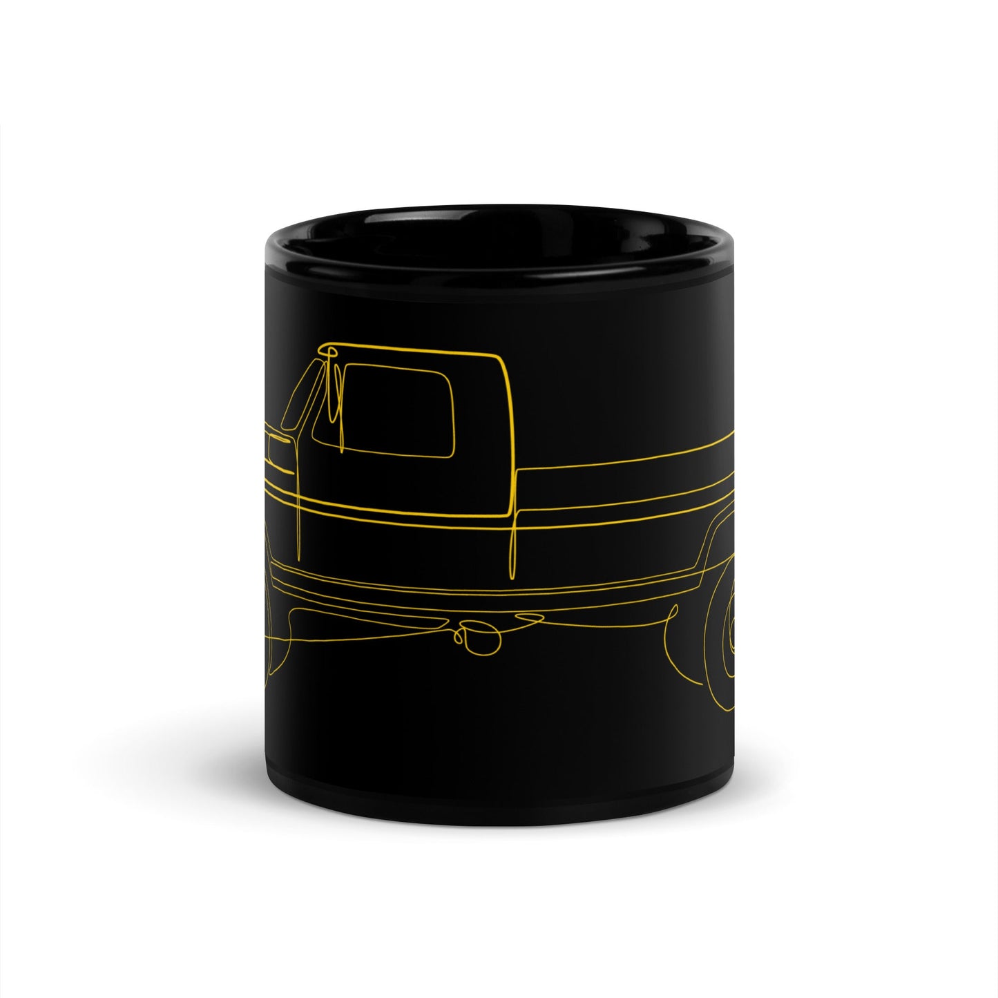 Single Line / Single Cab Highboy Truck Black Mug - BodyByHighboy Ford F250 Highboy Bumpside Dentside