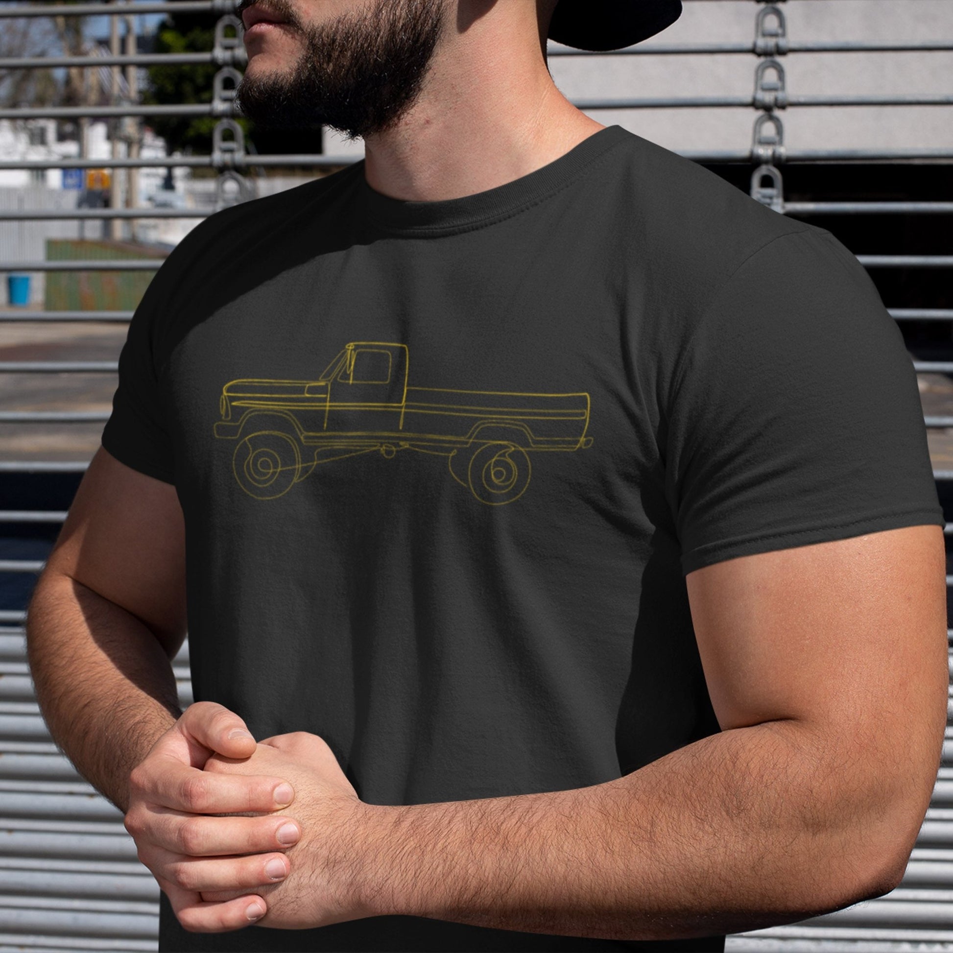 Single Line / Single Cab Highboy Truck T-Shirt - BodyByHighboy Ford F250 Highboy Bumpside Dentside